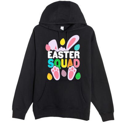 Cute Colorful Easter Squad Easter Bunny Rabbit Eggs Premium Pullover Hoodie