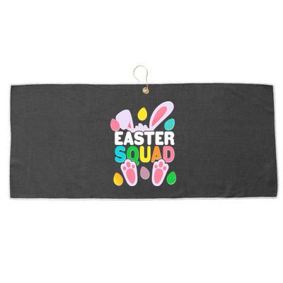 Cute Colorful Easter Squad Easter Bunny Rabbit Eggs Large Microfiber Waffle Golf Towel