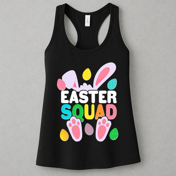 Cute Colorful Easter Squad Easter Bunny Rabbit Eggs Womens Tank Top