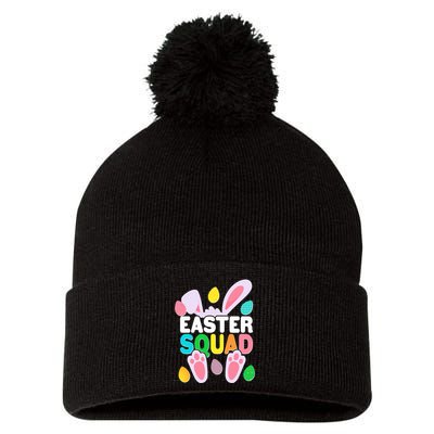 Cute Colorful Easter Squad Easter Bunny Rabbit Eggs Pom Pom 12in Knit Beanie