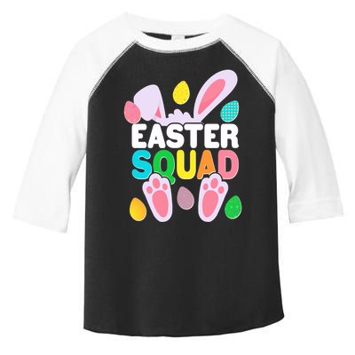 Cute Colorful Easter Squad Easter Bunny Rabbit Eggs Toddler Fine Jersey T-Shirt