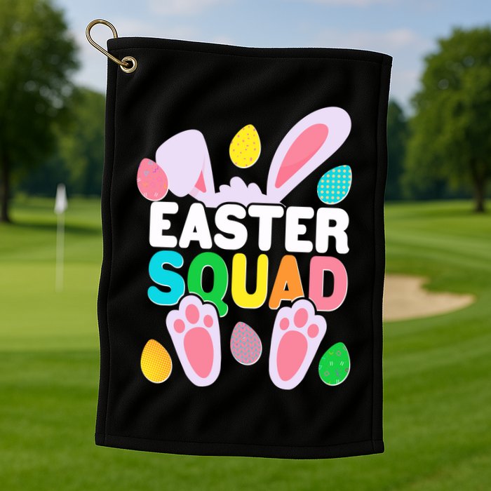 Cute Colorful Easter Squad Easter Bunny Rabbit Eggs Golf Towel