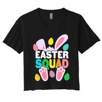 Cute Colorful Easter Squad Easter Bunny Rabbit Eggs Crop Top