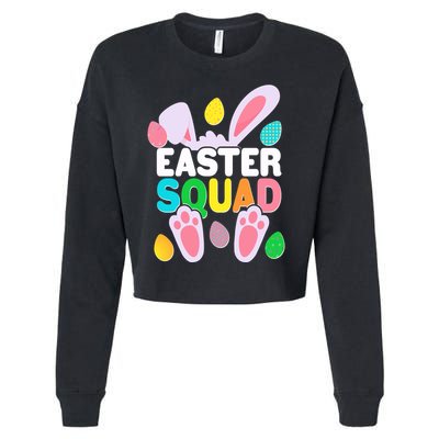 Cute Colorful Easter Squad Easter Bunny Rabbit Eggs Cropped Pullover Crew