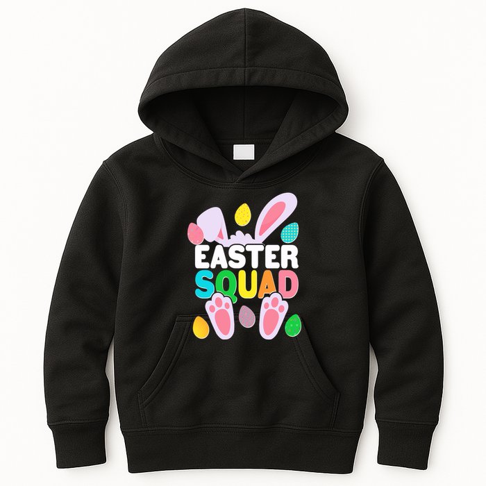 Cute Colorful Easter Squad Easter Bunny Rabbit Eggs Kids Hoodie