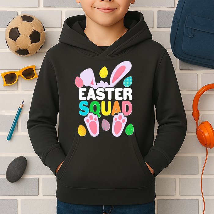 Cute Colorful Easter Squad Easter Bunny Rabbit Eggs Kids Hoodie