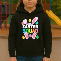 Cute Colorful Easter Squad Easter Bunny Rabbit Eggs Kids Hoodie