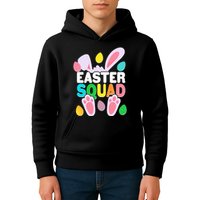 Cute Colorful Easter Squad Easter Bunny Rabbit Eggs Kids Hoodie