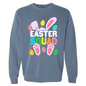 Cute Colorful Easter Squad Easter Bunny Rabbit Eggs Garment-Dyed Sweatshirt