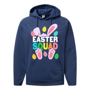 Cute Colorful Easter Squad Easter Bunny Rabbit Eggs Performance Fleece Hoodie