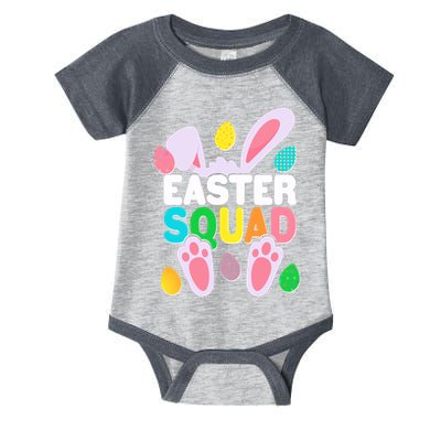 Cute Colorful Easter Squad Easter Bunny Rabbit Eggs Infant Baby Jersey Bodysuit