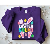 Cute Colorful Easter Squad Easter Bunny Rabbit Eggs Sweatshirt