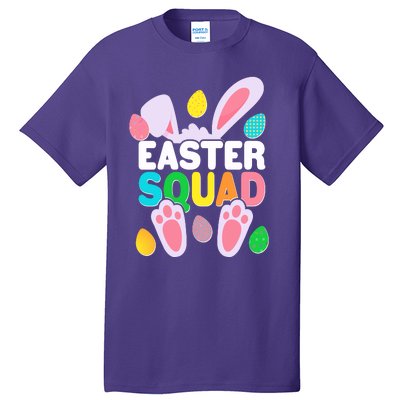 Cute Colorful Easter Squad Easter Bunny Rabbit Eggs Tall T-Shirt