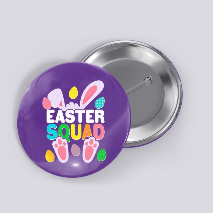 Cute Colorful Easter Squad Easter Bunny Rabbit Eggs Button