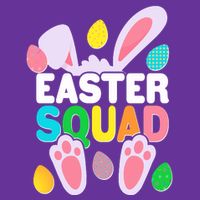 Cute Colorful Easter Squad Easter Bunny Rabbit Eggs Button
