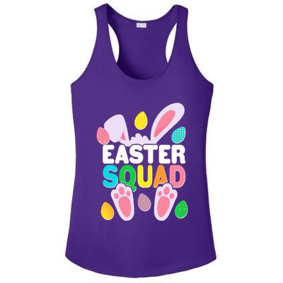Cute Colorful Easter Squad Easter Bunny Rabbit Eggs Ladies PosiCharge Competitor Racerback Tank