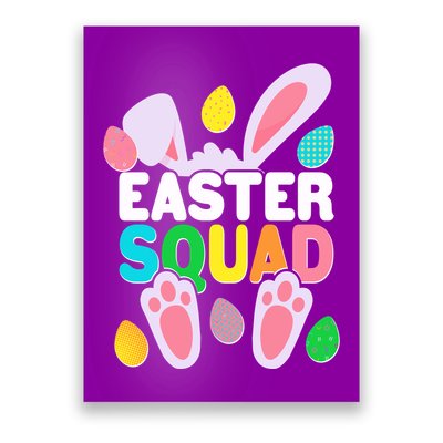 Cute Colorful Easter Squad Easter Bunny Rabbit Eggs Poster