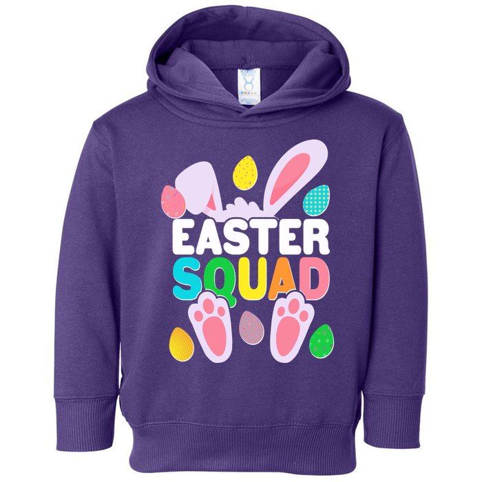 Cute Colorful Easter Squad Easter Bunny Rabbit Eggs Toddler Hoodie
