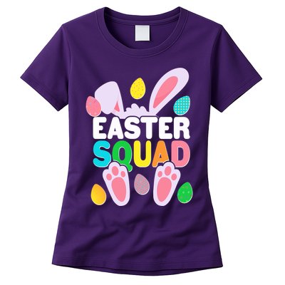 Cute Colorful Easter Squad Easter Bunny Rabbit Eggs Womens T-Shirt