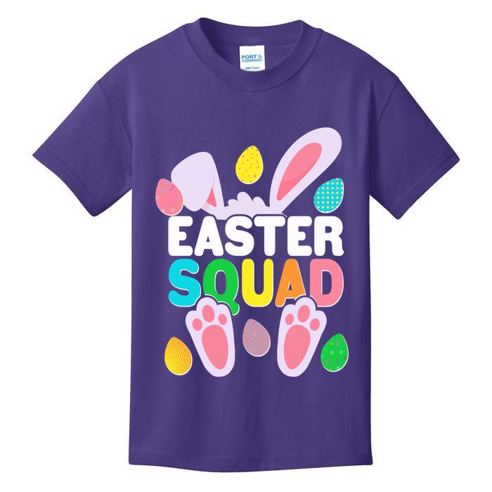 Cute Colorful Easter Squad Easter Bunny Rabbit Eggs Kids T-Shirt