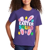 Cute Colorful Easter Squad Easter Bunny Rabbit Eggs Kids T-Shirt