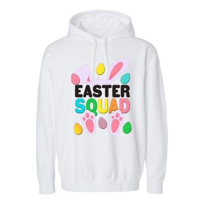 Cute Colorful Easter Squad Easter Bunny Rabbit Eggs Garment-Dyed Fleece Hoodie