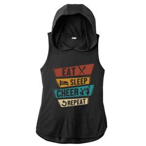 Cheerleading Cheer Eat Sleep Cheer Repeat Cheerleader Gift Ladies PosiCharge Tri-Blend Wicking Draft Hoodie Tank