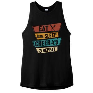 Cheerleading Cheer Eat Sleep Cheer Repeat Cheerleader Gift Ladies PosiCharge Tri-Blend Wicking Tank