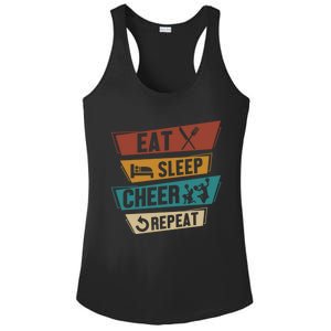 Cheerleading Cheer Eat Sleep Cheer Repeat Cheerleader Gift Ladies PosiCharge Competitor Racerback Tank