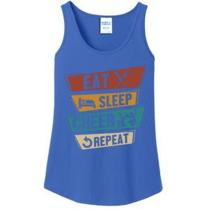 Cheerleading Cheer Eat Sleep Cheer Repeat Cheerleader Gift Ladies Essential Tank