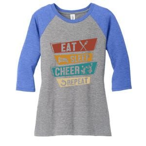 Cheerleading Cheer Eat Sleep Cheer Repeat Cheerleader Gift Women's Tri-Blend 3/4-Sleeve Raglan Shirt