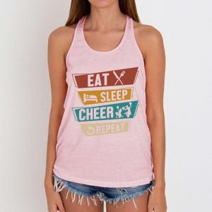 Cheerleading Cheer Eat Sleep Cheer Repeat Cheerleader Gift Women's Knotted Racerback Tank