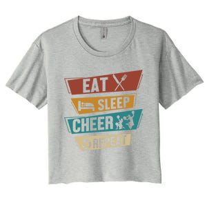 Cheerleading Cheer Eat Sleep Cheer Repeat Cheerleader Gift Women's Crop Top Tee