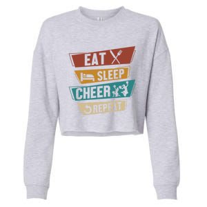 Cheerleading Cheer Eat Sleep Cheer Repeat Cheerleader Gift Cropped Pullover Crew