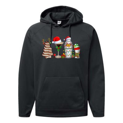 Christmas Cocktail Espresso Martini Drinking Party Bartender Performance Fleece Hoodie