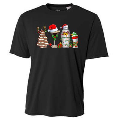 Christmas Cocktail Espresso Martini Drinking Party Bartender Cooling Performance Crew T-Shirt