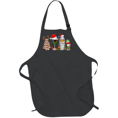 Christmas Cocktail Espresso Martini Drinking Party Bartender Full-Length Apron With Pockets