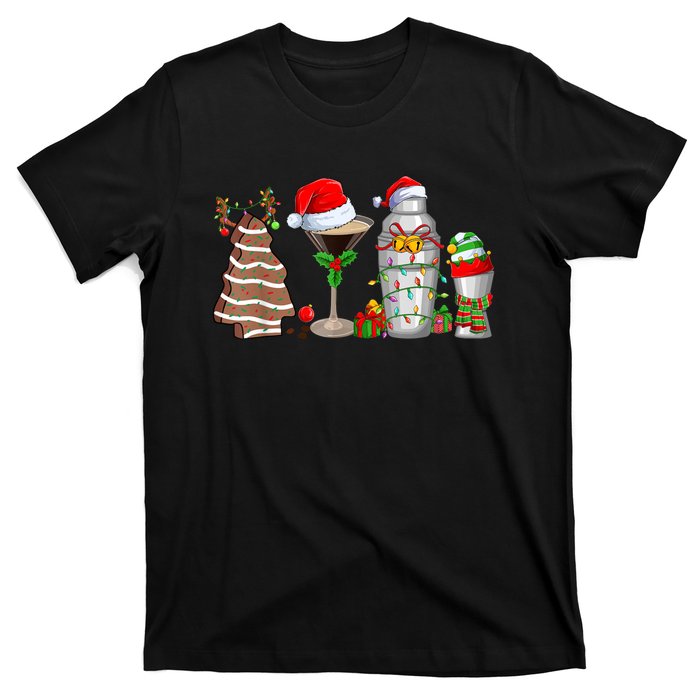 Christmas Cocktail Espresso Martini Drinking Party Bartender T-Shirt