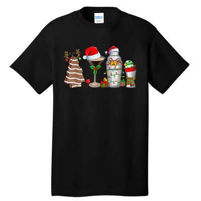 Christmas Cocktail Espresso Martini Drinking Party Bartender Tall T-Shirt