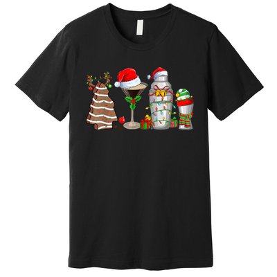 Christmas Cocktail Espresso Martini Drinking Party Bartender Premium T-Shirt