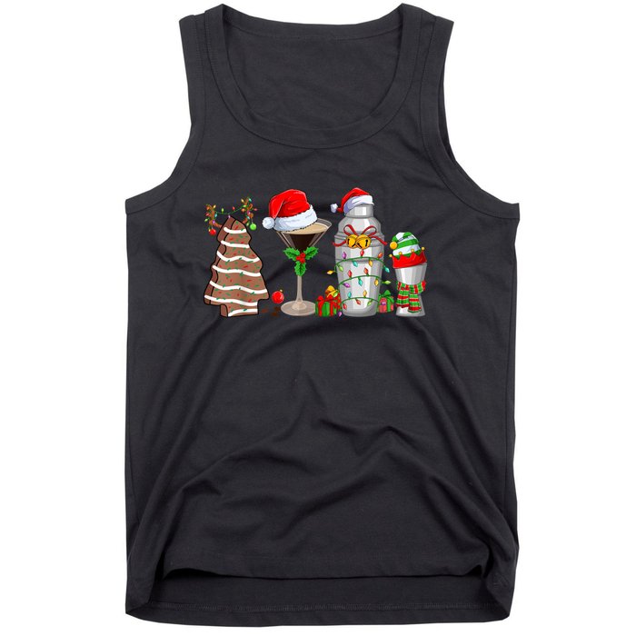 Christmas Cocktail Espresso Martini Drinking Party Bartender Tank Top