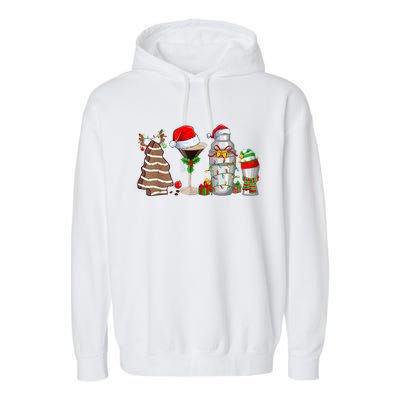 Christmas Cocktail Espresso Martini Drinking Party Bartender Garment-Dyed Fleece Hoodie