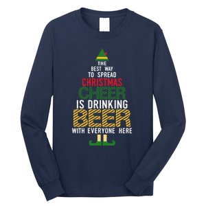 Christmas Cheer Elf | Funny Naughty Santa Elf Beer Sweater Long Sleeve Shirt