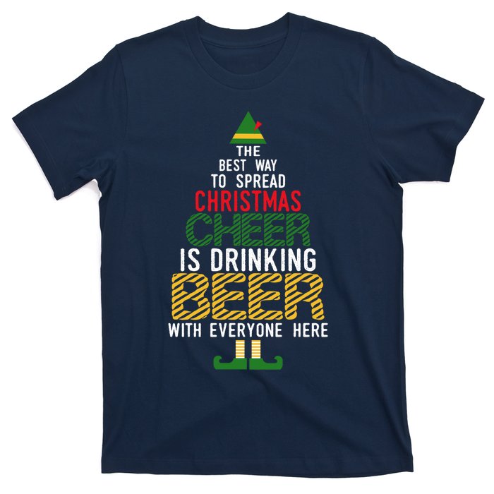 Christmas Cheer Elf | Funny Naughty Santa Elf Beer Sweater T-Shirt