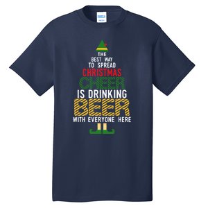 Christmas Cheer Elf | Funny Naughty Santa Elf Beer Sweater Tall T-Shirt