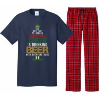 Christmas Cheer Elf | Funny Naughty Santa Elf Beer Sweater Pajama Set