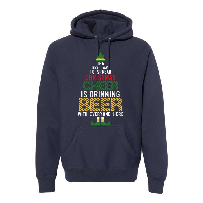 Christmas Cheer Elf | Funny Naughty Santa Elf Beer Sweater Premium Hoodie