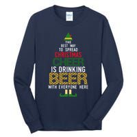 Christmas Cheer Elf | Funny Naughty Santa Elf Beer Sweater Tall Long Sleeve T-Shirt