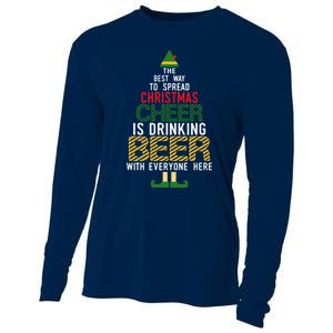 Christmas Cheer Elf | Funny Naughty Santa Elf Beer Sweater Cooling Performance Long Sleeve Crew