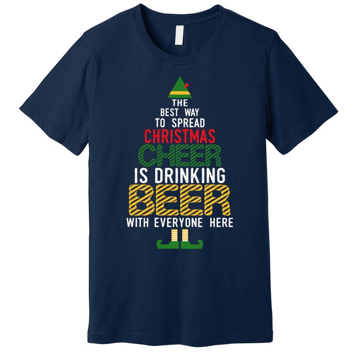 Christmas Cheer Elf | Funny Naughty Santa Elf Beer Sweater Premium T-Shirt